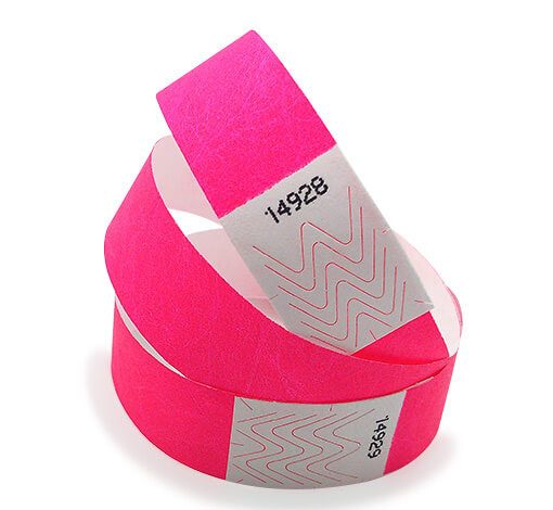 Pink tyvek wristbands